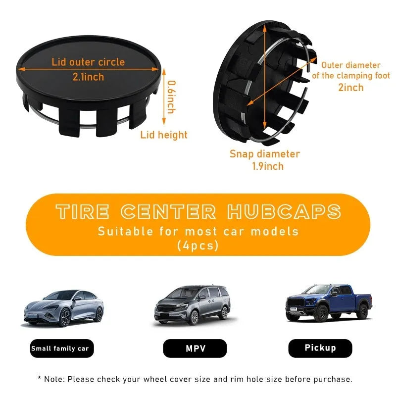 Black and silver plastic 54mm wheel cap for Japanese vehicle centre hubs