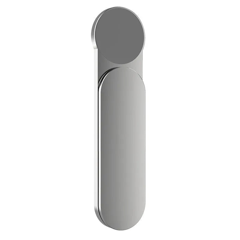 Silver aluminium alloy dual screen extension bracket with magnetic phone holder for computer workstation