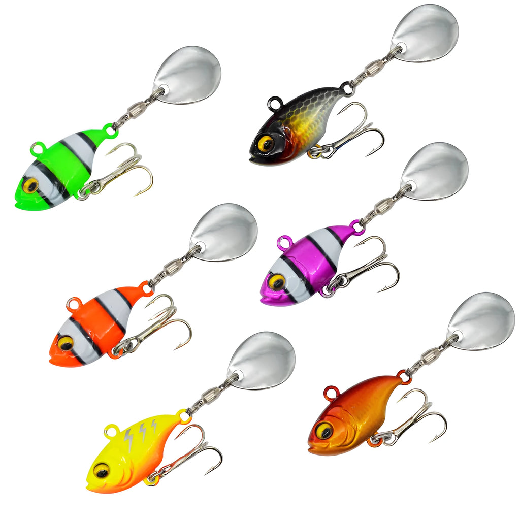 Metal sea fishing iron plate lure with rotating sequins in gold colour