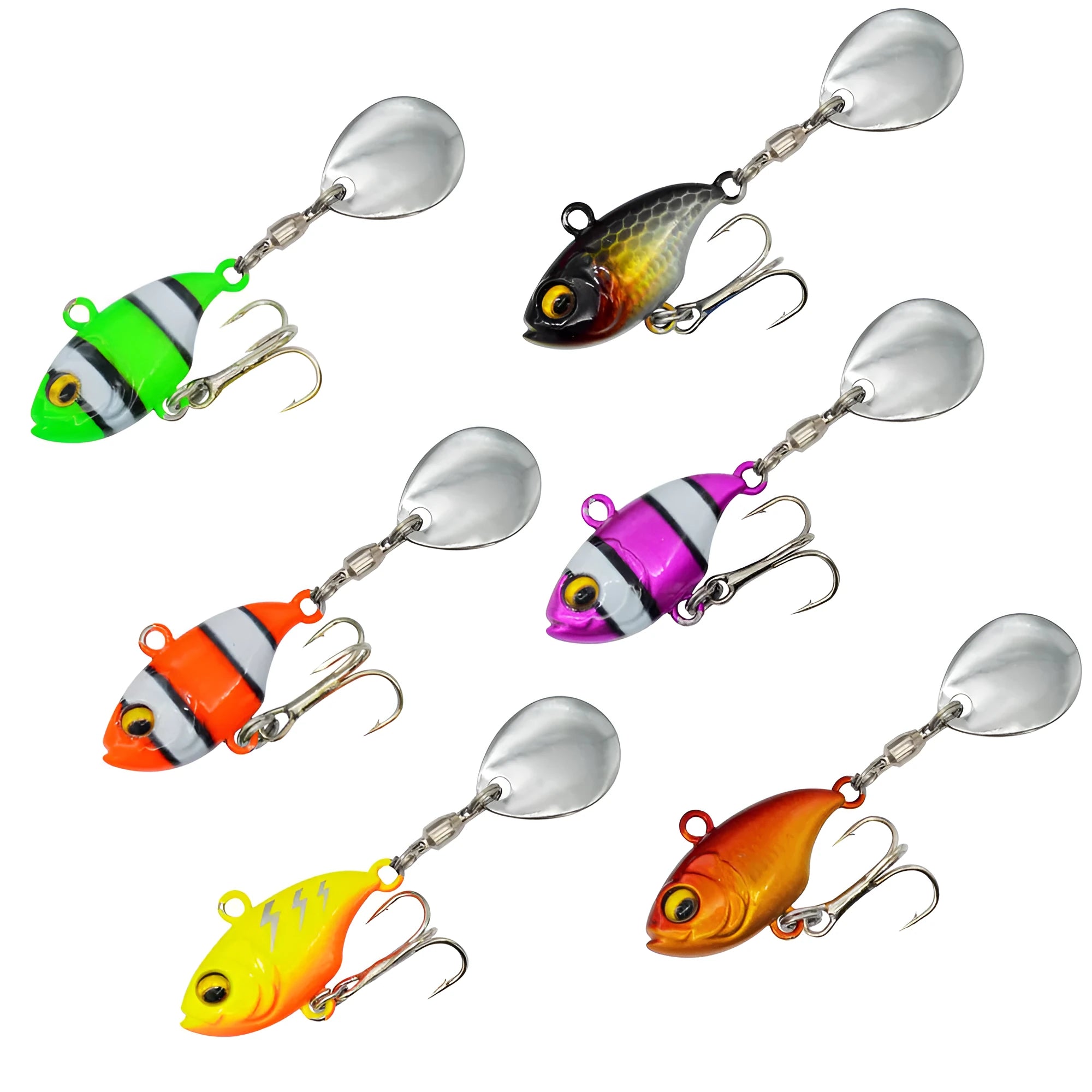 Metal sea fishing iron plate lure with rotating sequins in gold colour