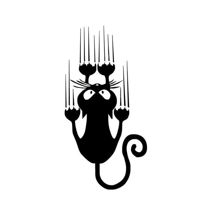 Reflective cat paw car sticker in black or white, 15x7.5cm, self-adhesive body decal for cars and motorcycles