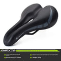 Bicycle seat cushion made of PU leather with foam padding, shown in a neutral colour.