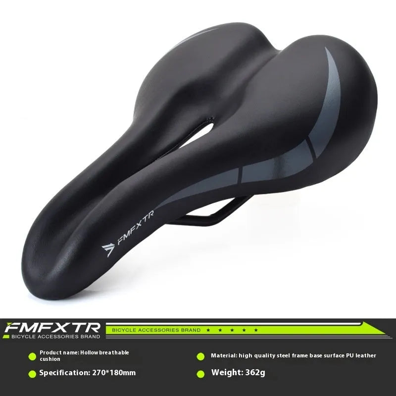 Bicycle seat cushion made of PU leather with foam padding, shown in a neutral colour.