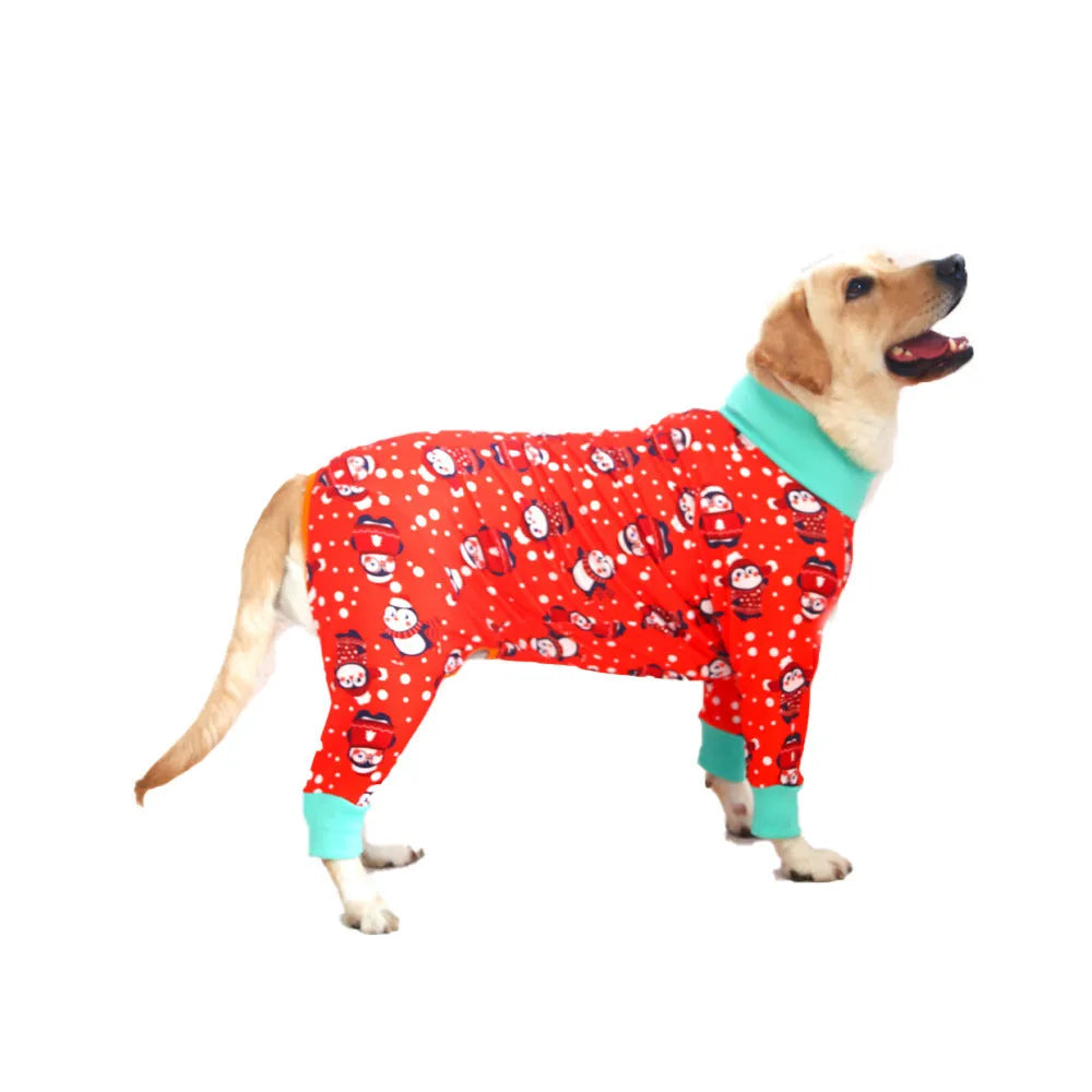 Cotton dog jumpsuit with cute printed design showing front view on mannequin