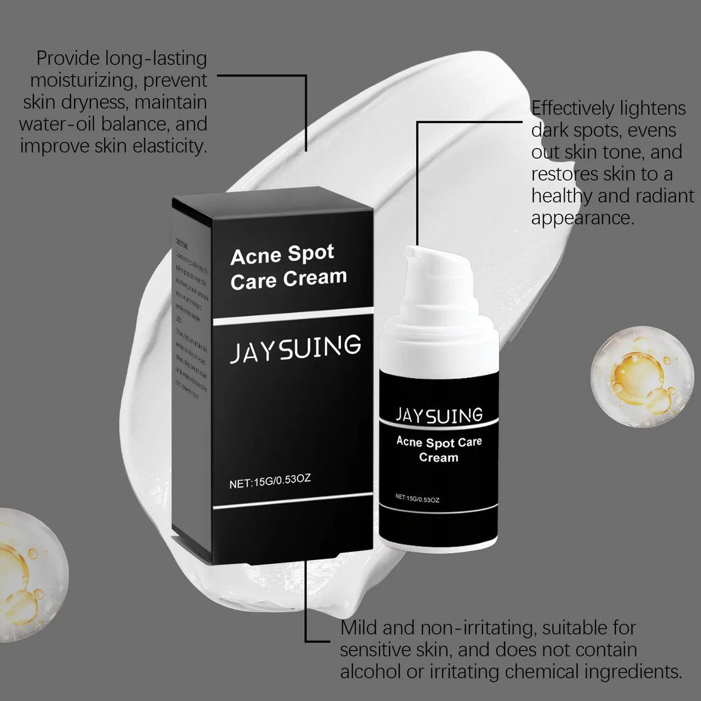 15g tube of acne cream with mint leaf and tea tree oil for facial spot treatment