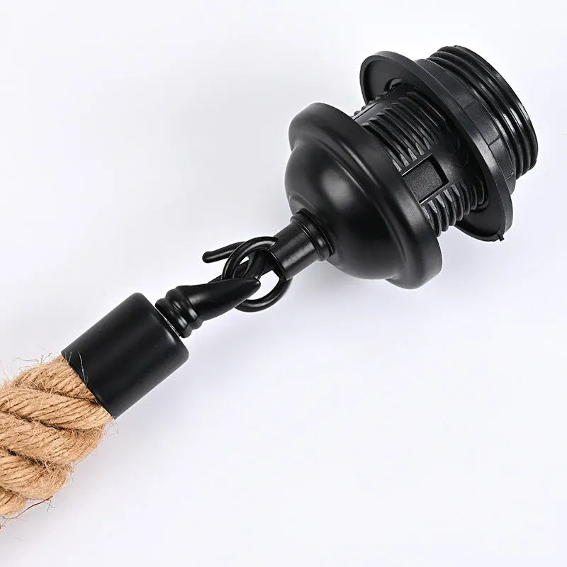 Single-head hemp rope pendant lamp shade with bakelite fitting and 1-metre cable