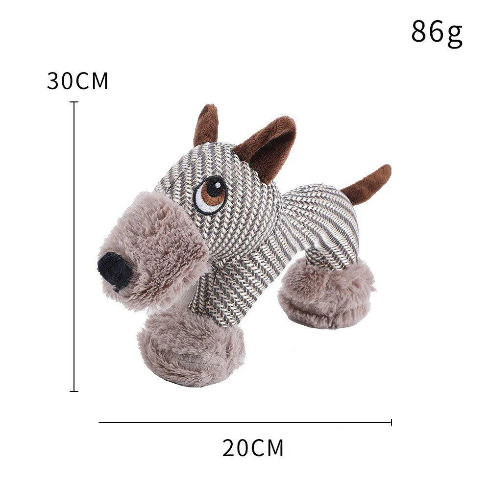 Monkey and puppy design plush dog toys with squeakers for large dogs