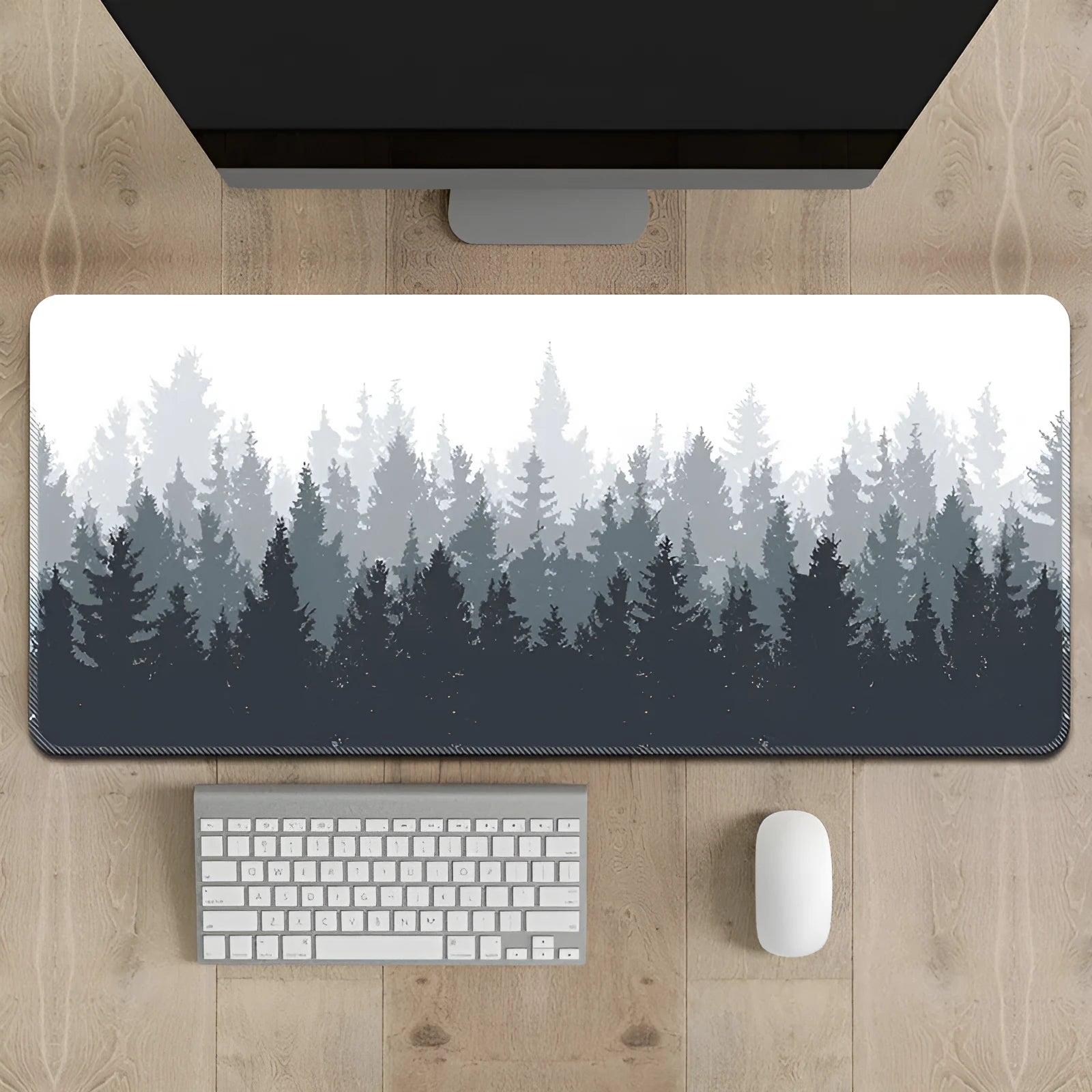 Chinese ink painting design mouse pad on natural rubber non-slip base in multiple size options