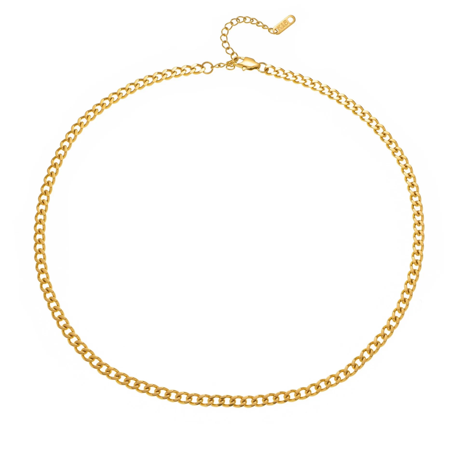 Gold and silver titanium steel necklaces with letter, number, and heart charms on a 40.5cm chain.
