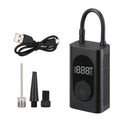 Portable wireless tyre pump with power bank and torch on a black background.