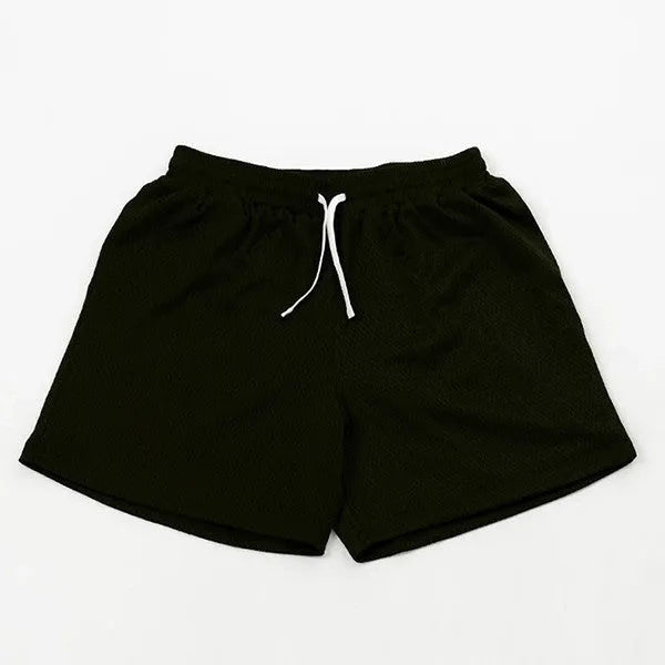 Men's mesh athletic shorts in solid colours with quick-drying fabric for summer workouts