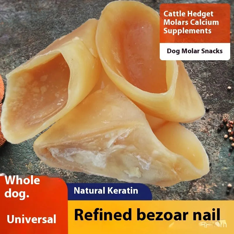 Natural cowhide hoof shell shaped dog chew treat for small and large breeds.
