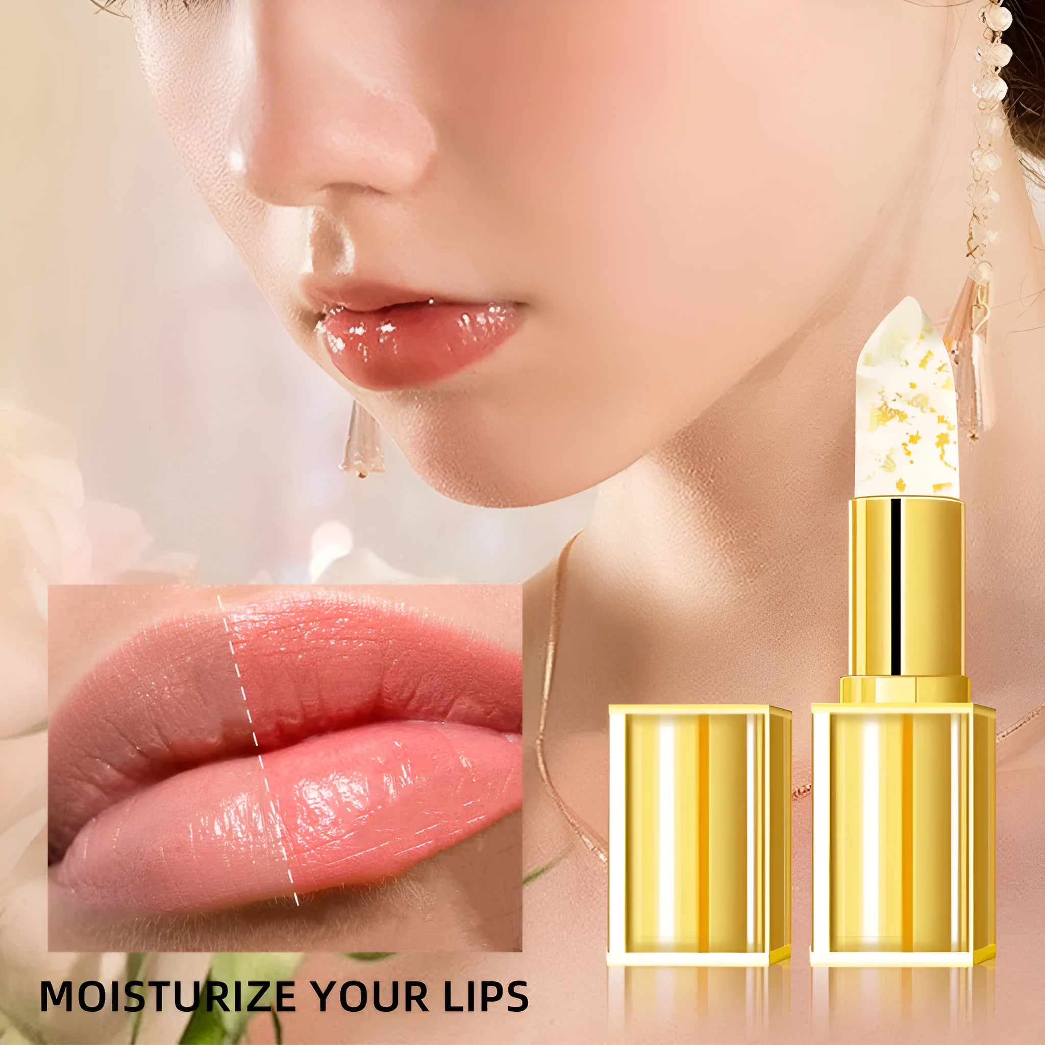 Anti-smudge gilding warm colour-changing lipstick in 3.5g size with 3-piece packaging