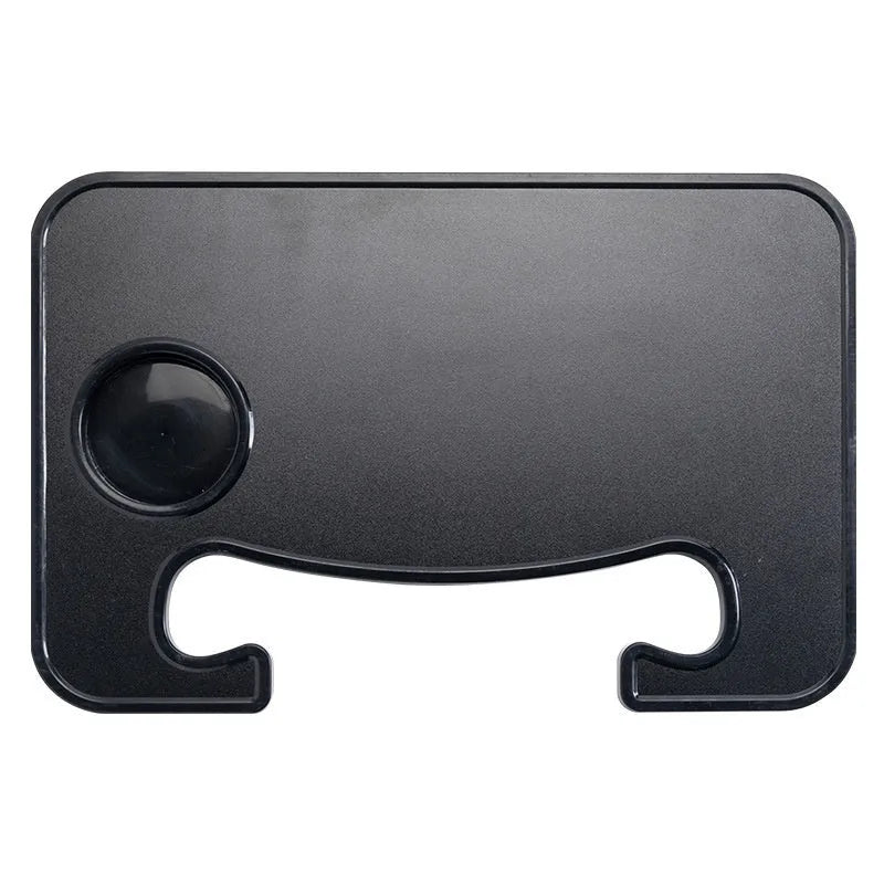 Black foldable car steering wheel tray with laptop and cup holder on a 42x28cm ABS surface