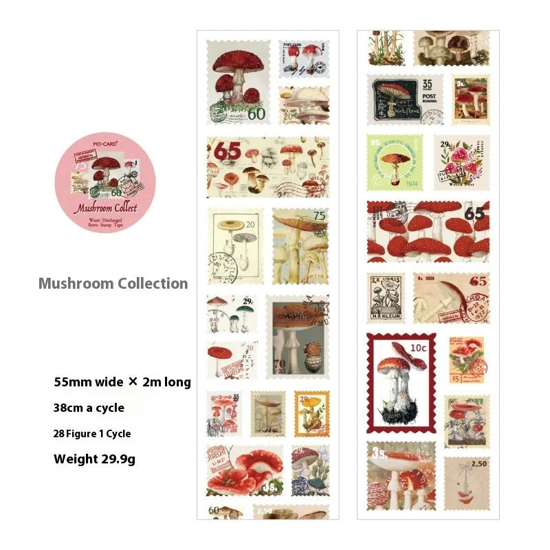 Retro DIY journal decoration coated paper stamp roll showing butterfly pattern, 55mm width