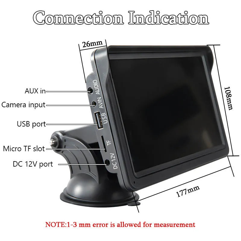 7-inch car display screen for wireless CarPlay and Android Auto on a dashboard
