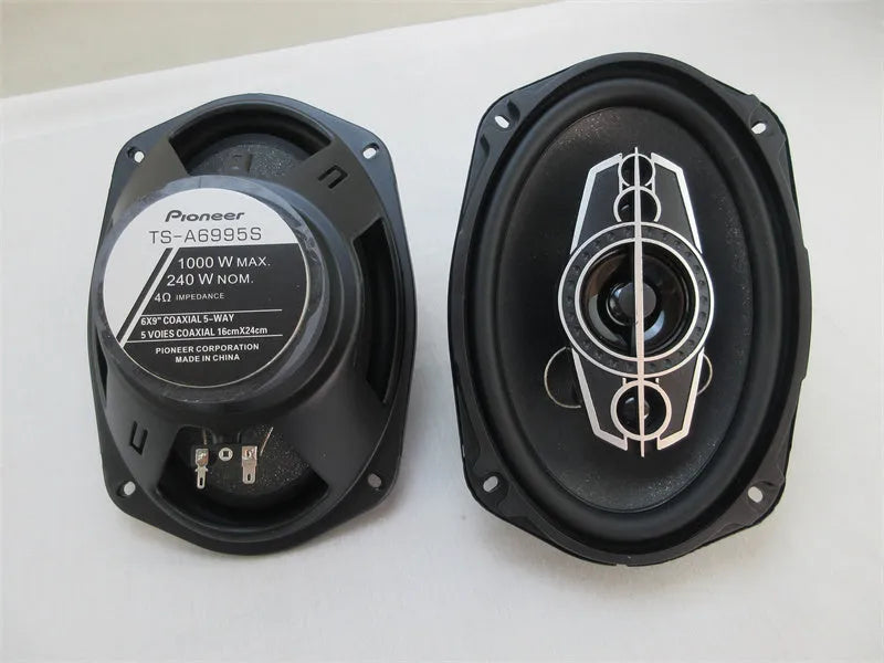 TS-A6995S 6x9 coaxial car audio speaker with rubber surround and iron basket frame