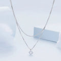 Sterling silver double-layer necklace with pearl chain design and pendant