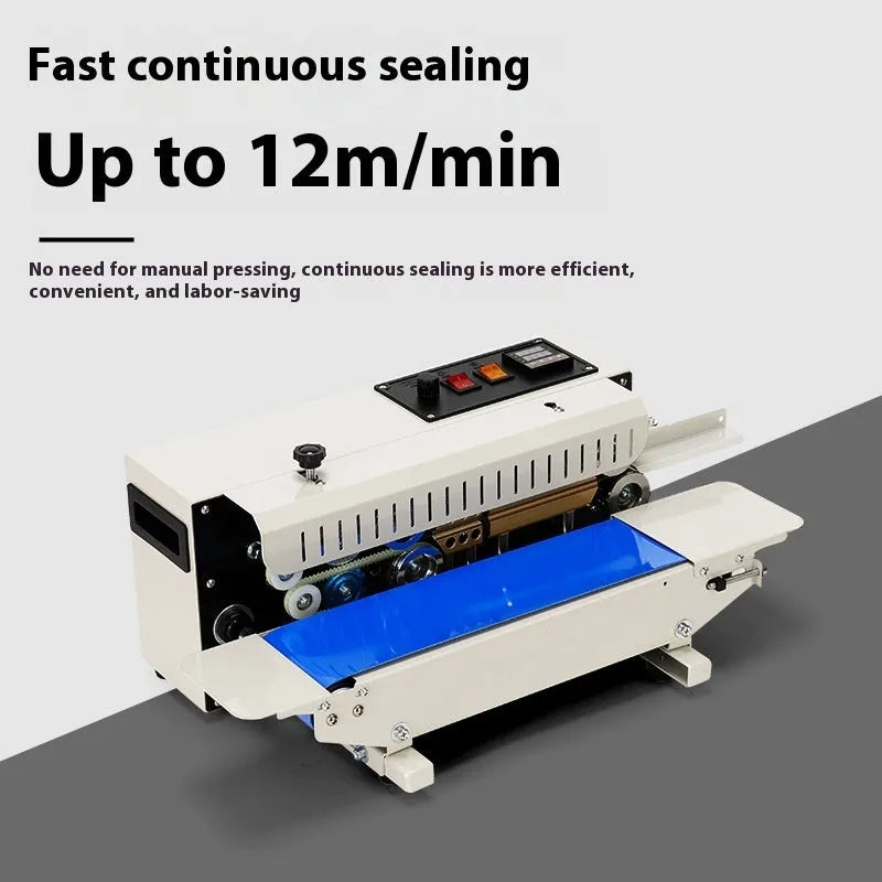 Compact L1 manual steel sealing machine for printing dates on plastic bags and pouches