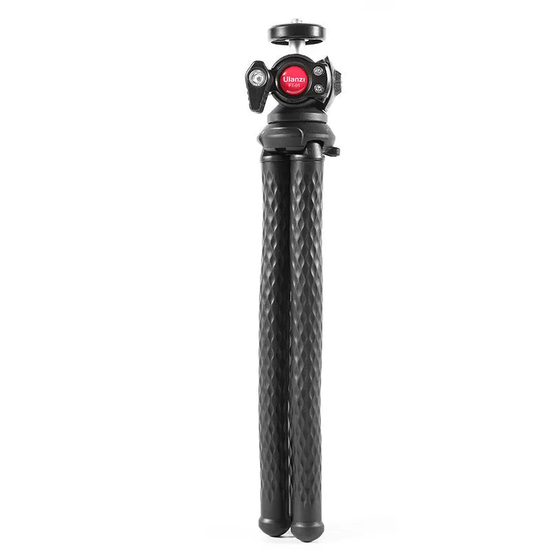 Black octopus leg mobile phone tripod set with clip, FT-01 model, aluminium alloy construction