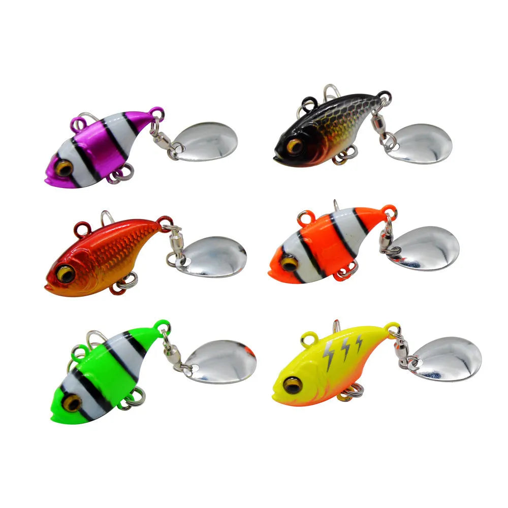 Metal sea fishing iron plate lure with rotating sequins in gold colour