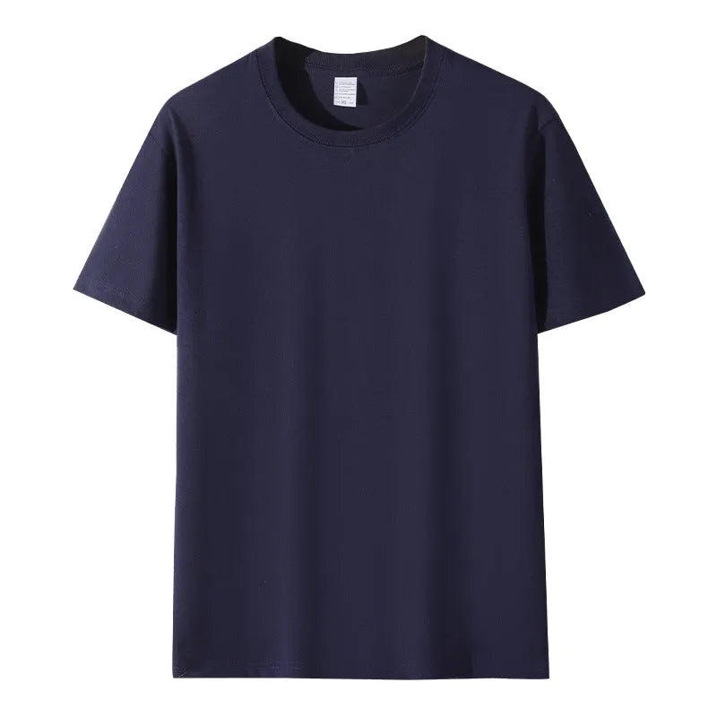 Combed cotton round neck T-shirt in solid colour loose fit pullover style available in 14 colours