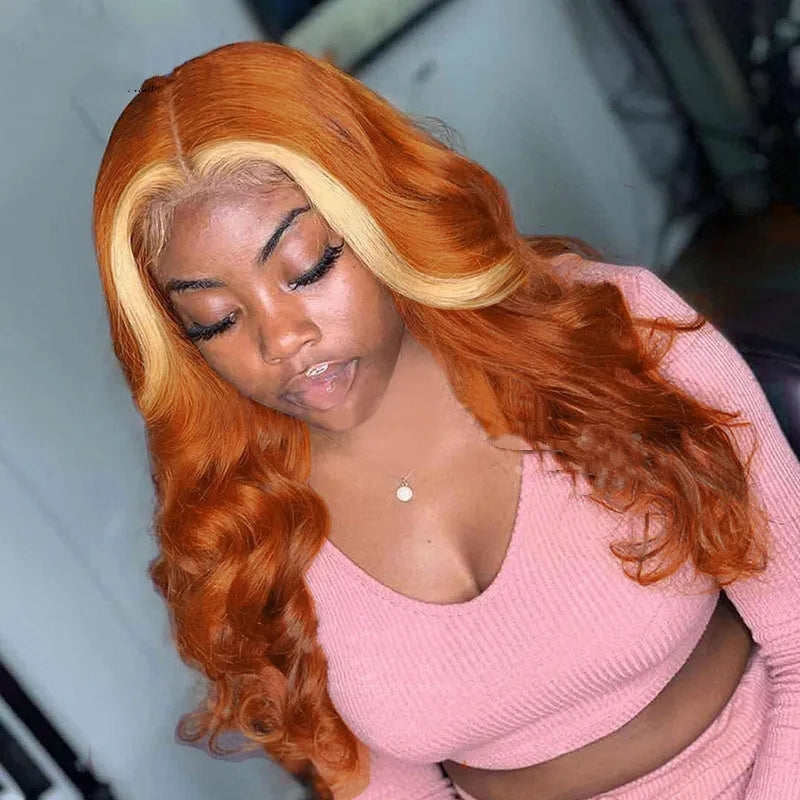 4x4 hand woven human hair wig with 613 highlights, medium long, 150% density