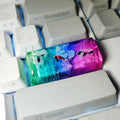 Resin keycap with koi fish and scenery artwork for Cherry MX mechanical keyboard switches