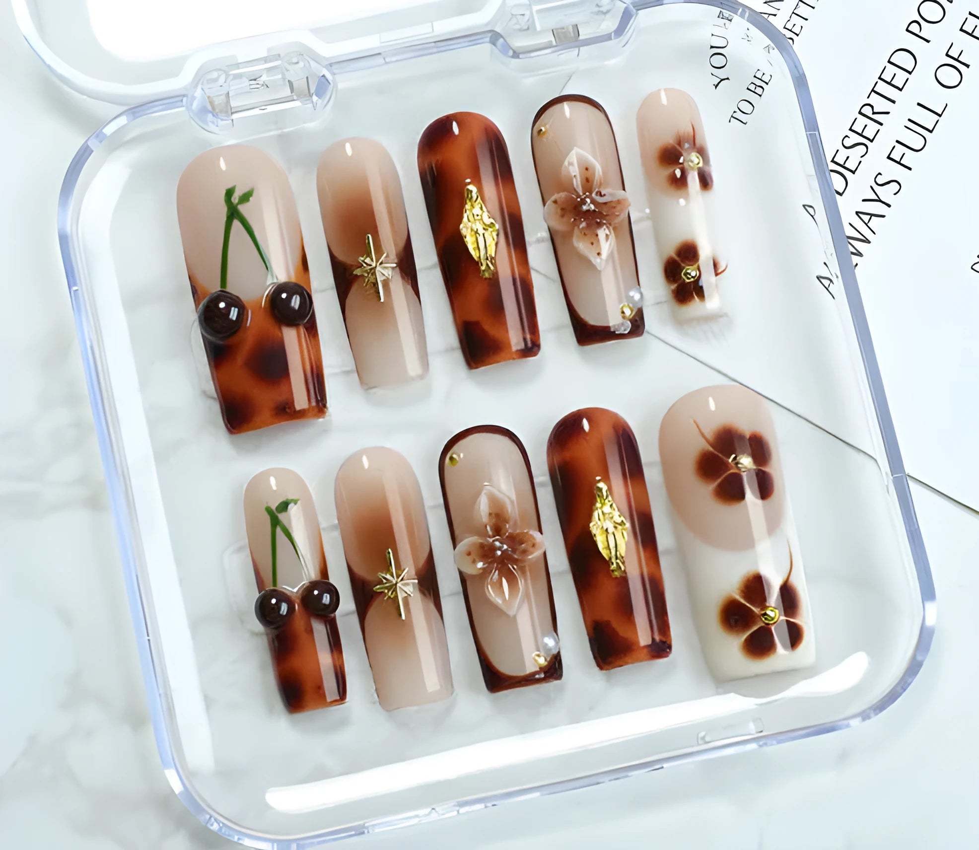 Heavy Industry Love nail art decal kit with jelly glue, rubbing strip and nail patches in SGJ-A2-0026 colour