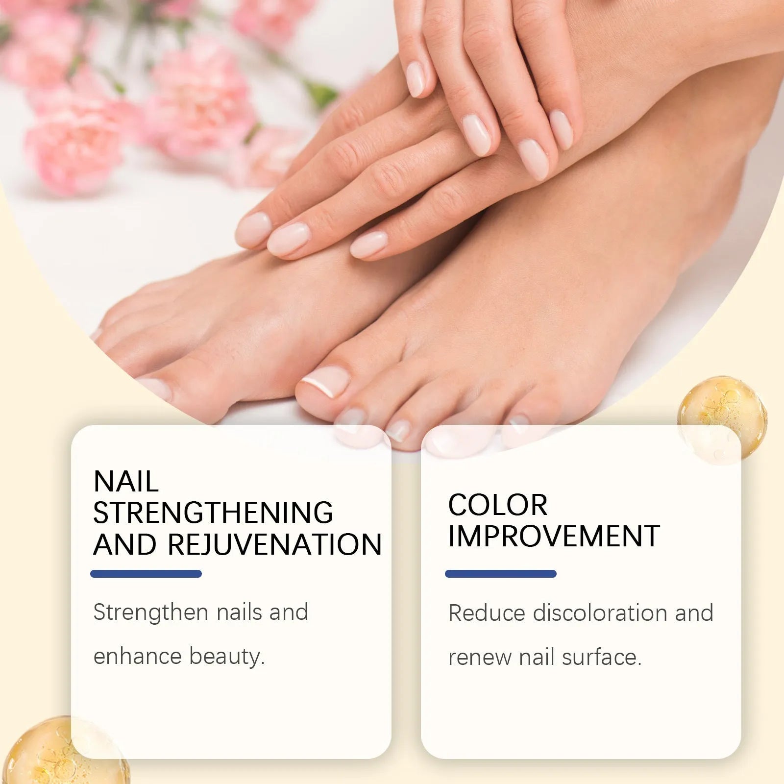 50ml nail fungus care solution bottle with bee venom and peppermint oil ingredients