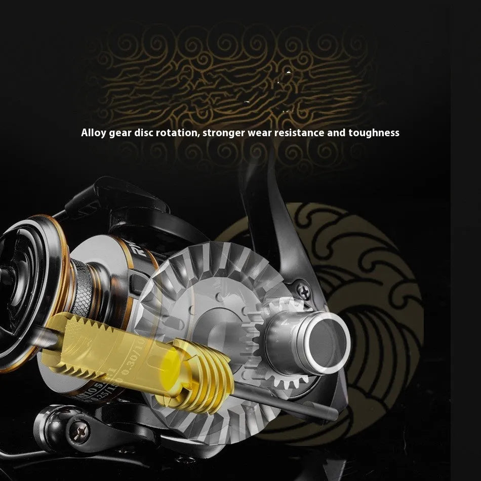 All-metal spinning fishing reel with EVA grip, shown in a size from the RY series.