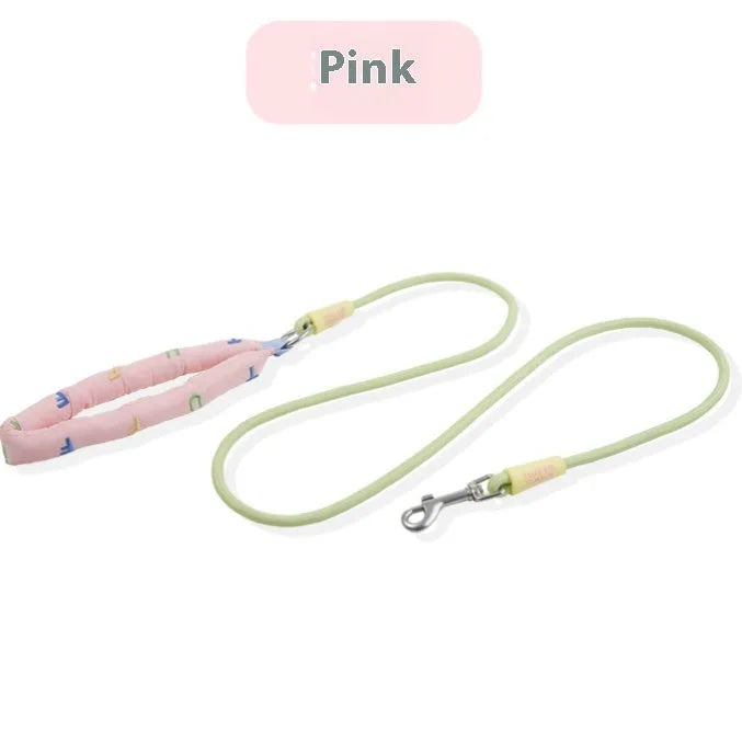 Polyester dog leash with adjustable hand holding rope in four colour options
