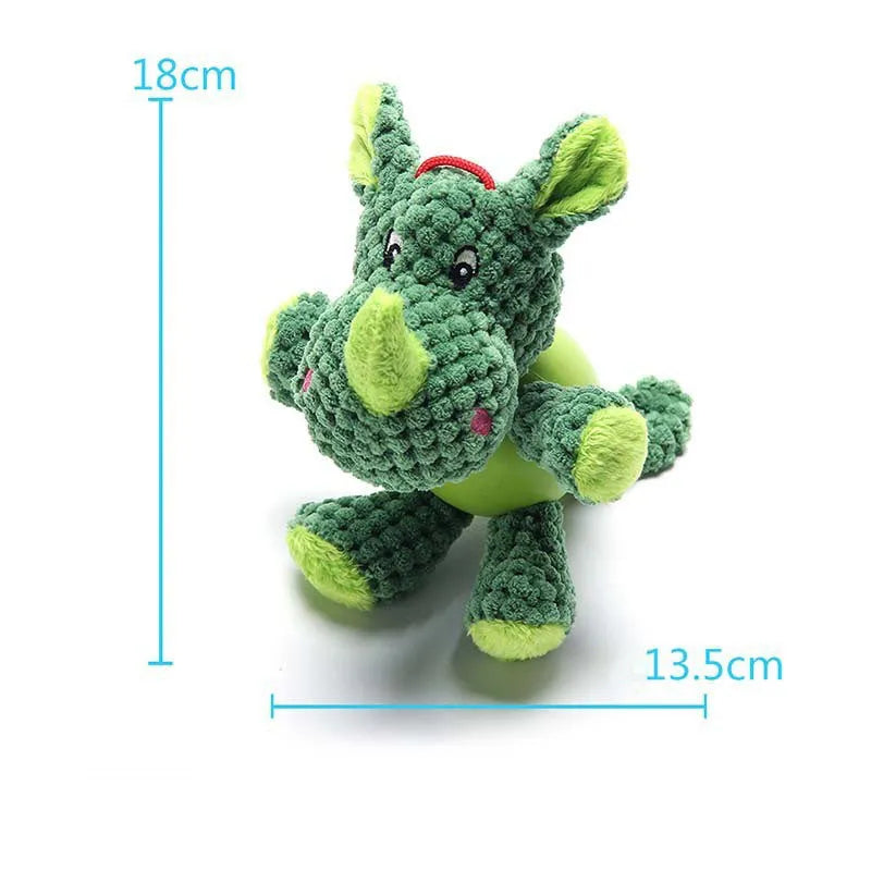 Cartoon monkey plush dog toy with soft fabric and squeakers for small medium breed dogs