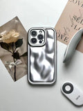 Frosted meteorite pattern three-dimensional drop-resistant soft rubber phone case for Apple iPhone, black colour showing textured surface