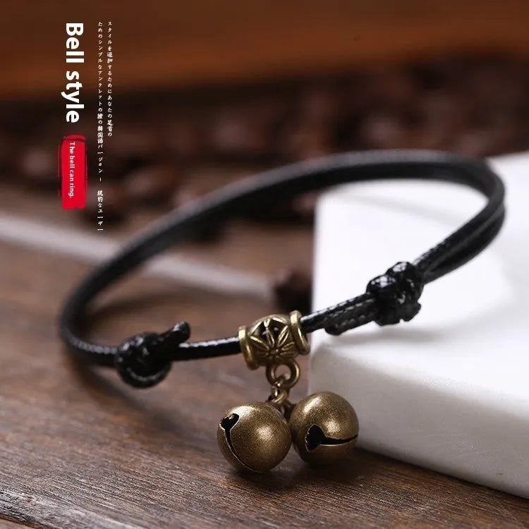Small dog nylon rope collar with brass bell or buckle option in black, red, or coffee colour.