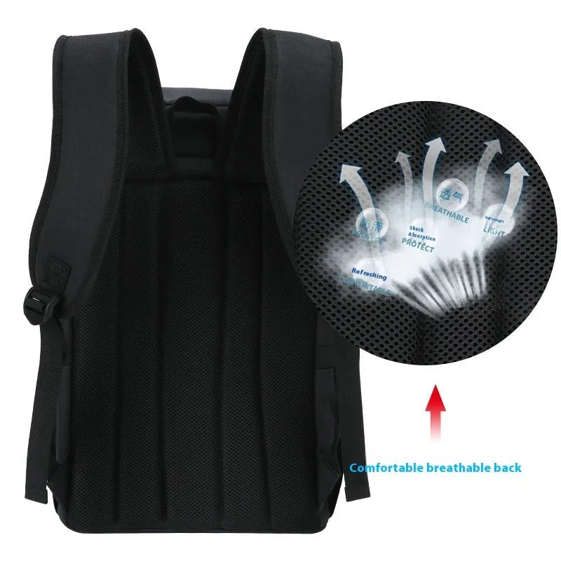 New double-layer thermal preservation backpack in gray made of Oxford cloth with modern simple style