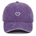 Retro style cotton baseball cap with embroidered design on a dome crown, shown in multiple colours.