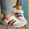 Wine red Cortez Retro sneakers with cross strap design and mesh lining