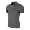 Mens slim fit short sleeve polo shirt with natural silk lapel in white 3307 colour