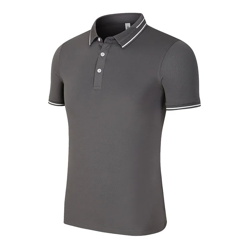 Mens slim fit short sleeve polo shirt with natural silk lapel in white 3307 colour