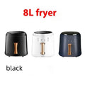 Home Visual Touch Screen Air Fryer 8L black with colour touch screen and large capacity basket