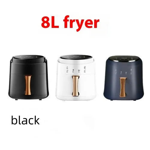 Home Visual Touch Screen Air Fryer 8L black with colour touch screen and large capacity basket