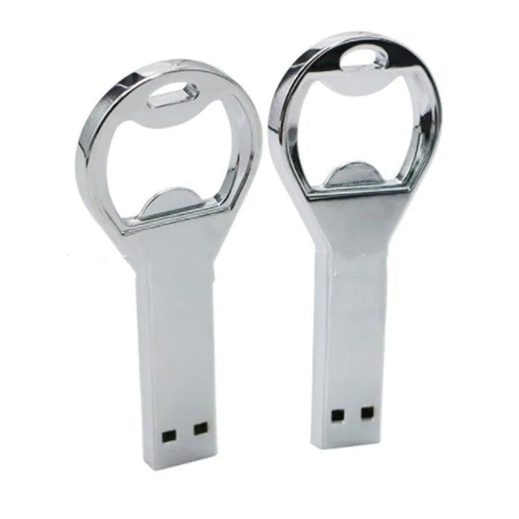 Metal key bottle opener USB flash drive with USB 2.0, available in 4GB to 128GB capacities