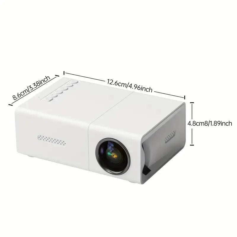 M100 portable mini home projector in black or white colour with remote control.