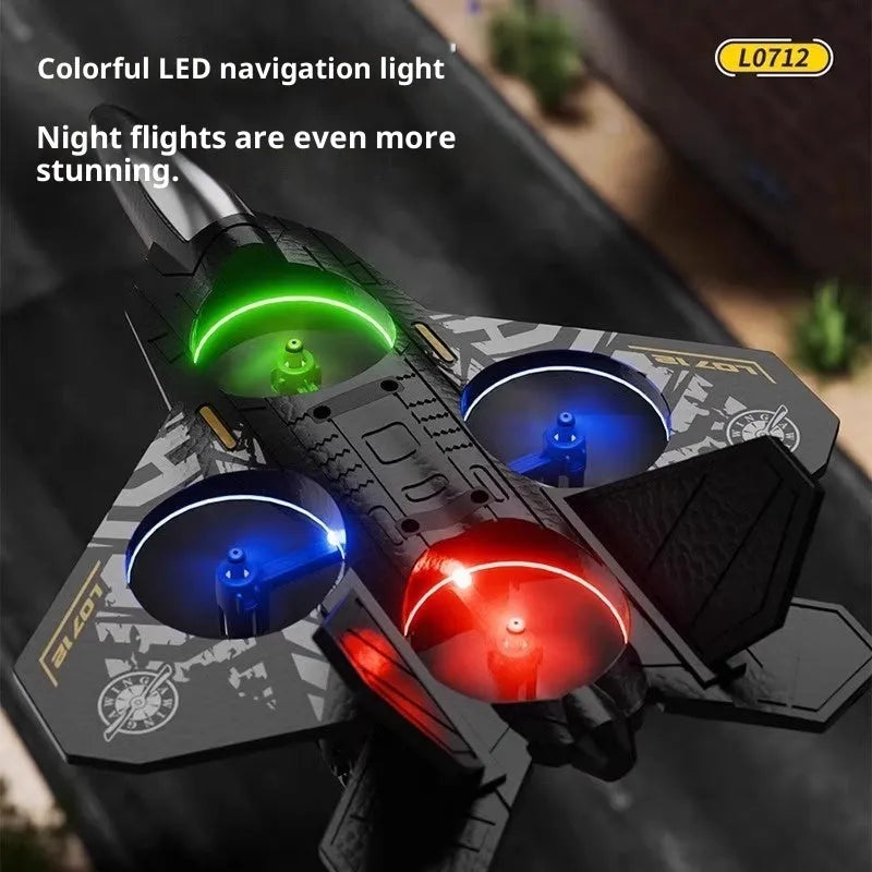 Remote control fighter jet model toy with plastic body, USB charging port, in 8th Generation Blue colour