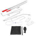 9-piece automotive maintenance tool set with air pump wedge, plastic wedges, metal crowbars and hooks