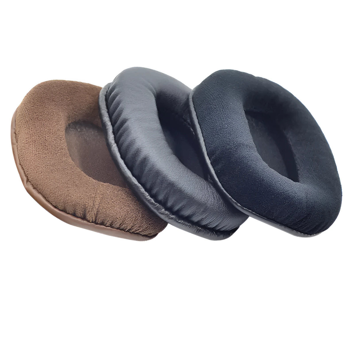 Simple soft sponge earphone cover replacement earmuffs in black leather and flannel colours for headphones