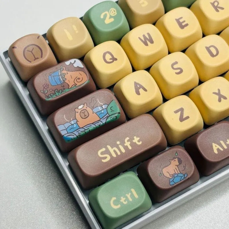 Capabala MOA Height ABS plastic 130-key mechanical keyboard keycap set laid out.