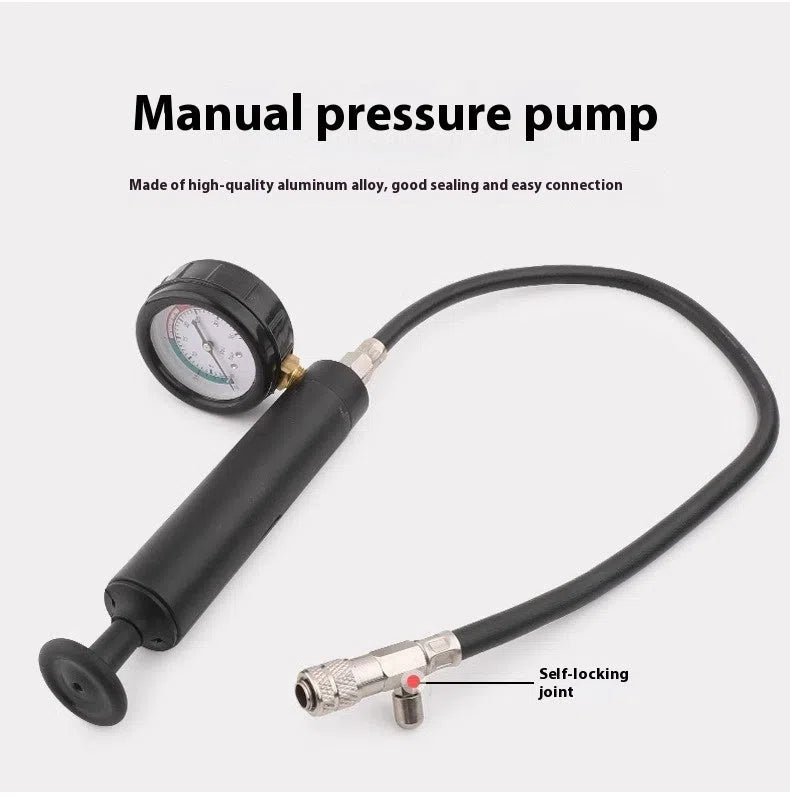 28-piece car water tank pressure leak detector set in a small blue box for car maintenance