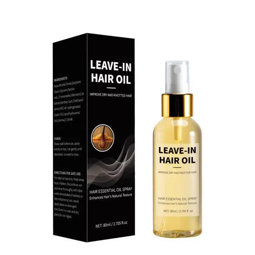 80ml wash-free hair care essential oil spray in compact bottle with spray nozzle